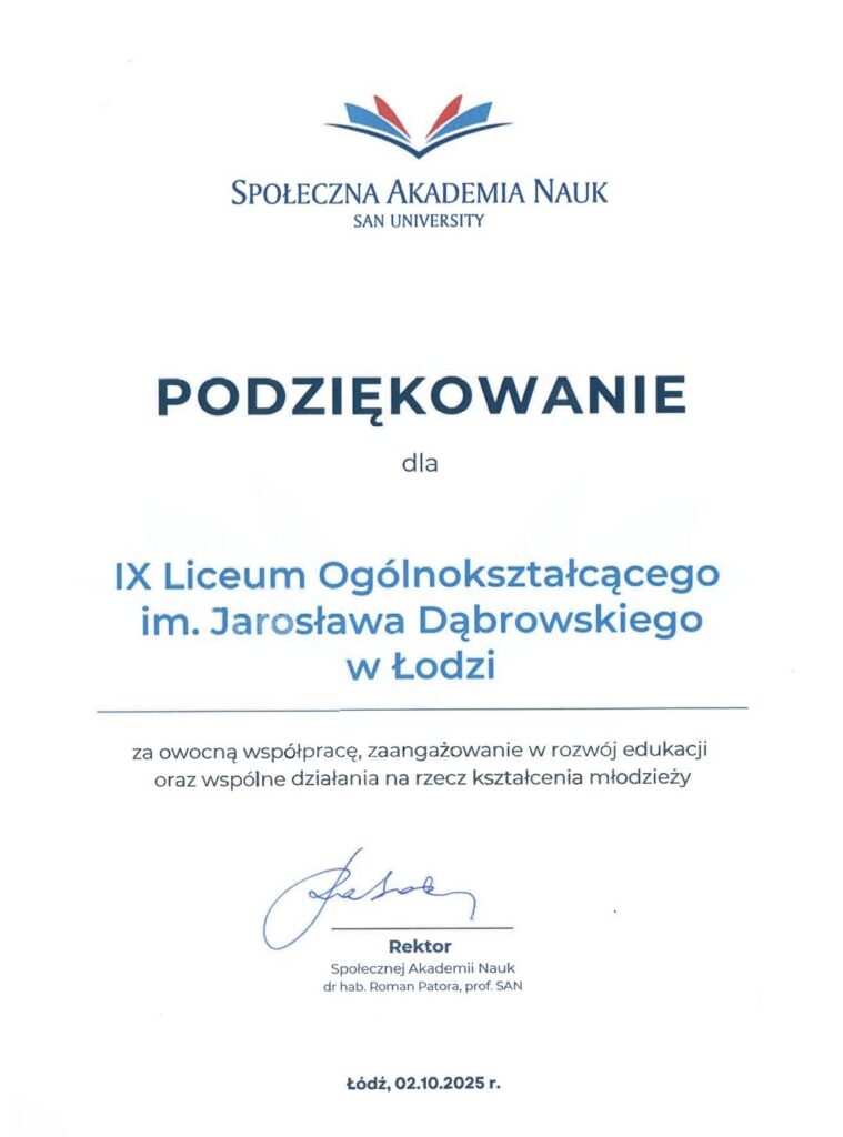 podziękowania