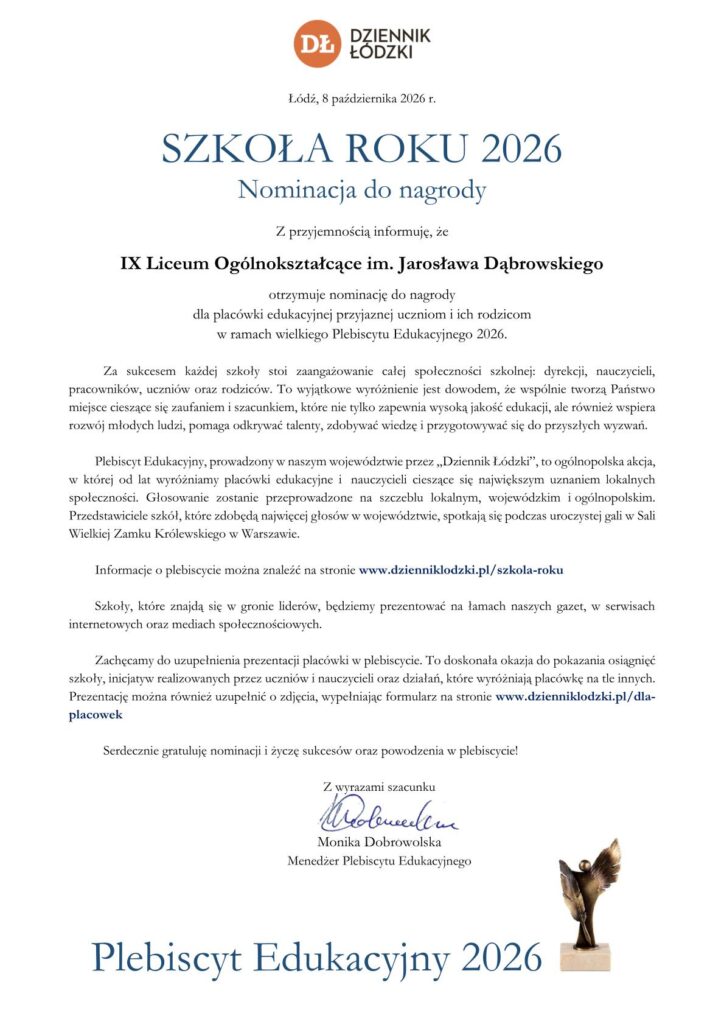 nominacja Szkoła Roku